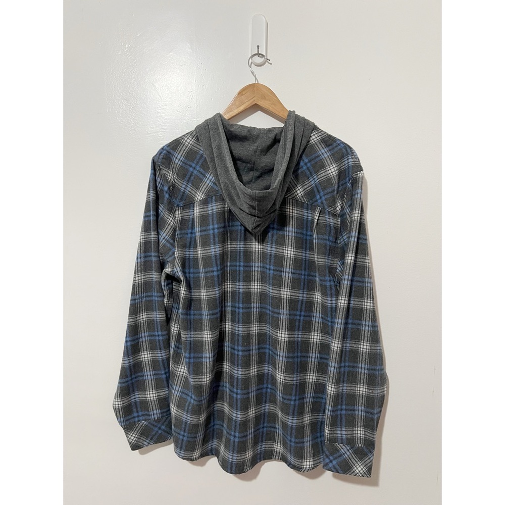 RSQ Men’s Plaid Hooded Flannel Long Sleeve Top Size Medium - Picture 4 of 7